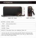 Men's Double Zipper Wallet Long First Layer Cowhide Large-capacity Handbag