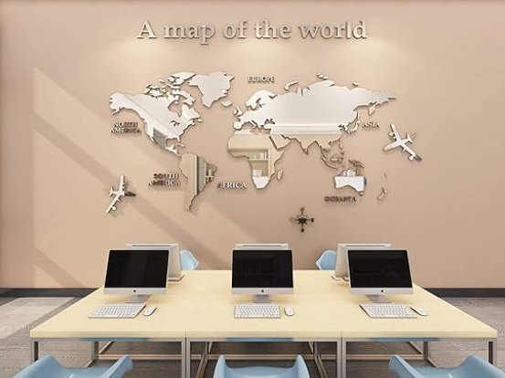 Acrylic 3D Wall Decor World Map
