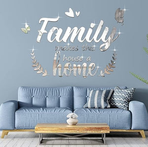 Acrylic 3D Decor Family Letter Quotes Wall