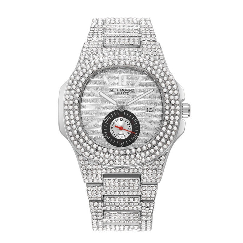 Watch Fashion And Fully-jeweled Calendar Quartz