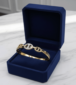 Crystal Link Hinged Bangle