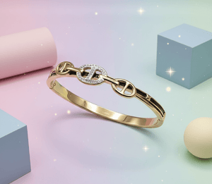 Crystal Link Hinged Bangle