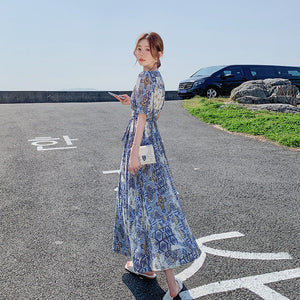 Elegant Floral-print Chic Dress