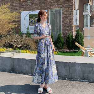 Elegant Floral-print Chic Dress