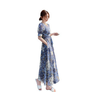 Elegant Floral-print Chic Dress