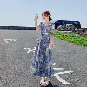 Elegant Floral-print Chic Dress