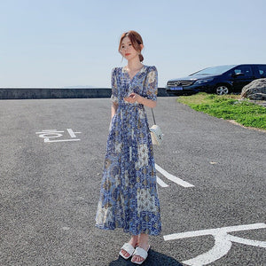 Elegant Floral-print Chic Dress