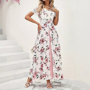Elegant Long Sleeveless Dress With A Slit