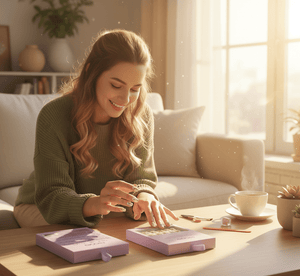 Febble - Oval Soft Nude Sparkle Press-On Nails