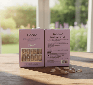 Febble - Oval Soft Nude Sparkle Press-On Nails