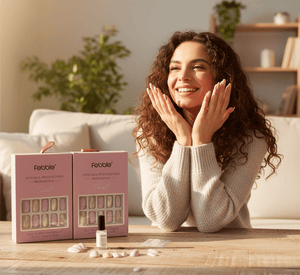 Febble - Soft Lavender & Silver Glitter Press-On Nails