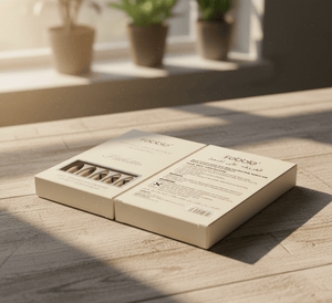 Febble - Stiletto Nude Black Cross Press-On Nails