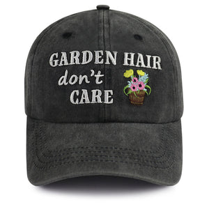 Garden Hair Hat For Men Women, Adjustable Embroidered Wash Cotton Baseball Cap