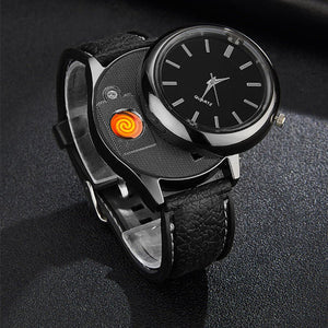 New Military USB Lighter Watch Men's
