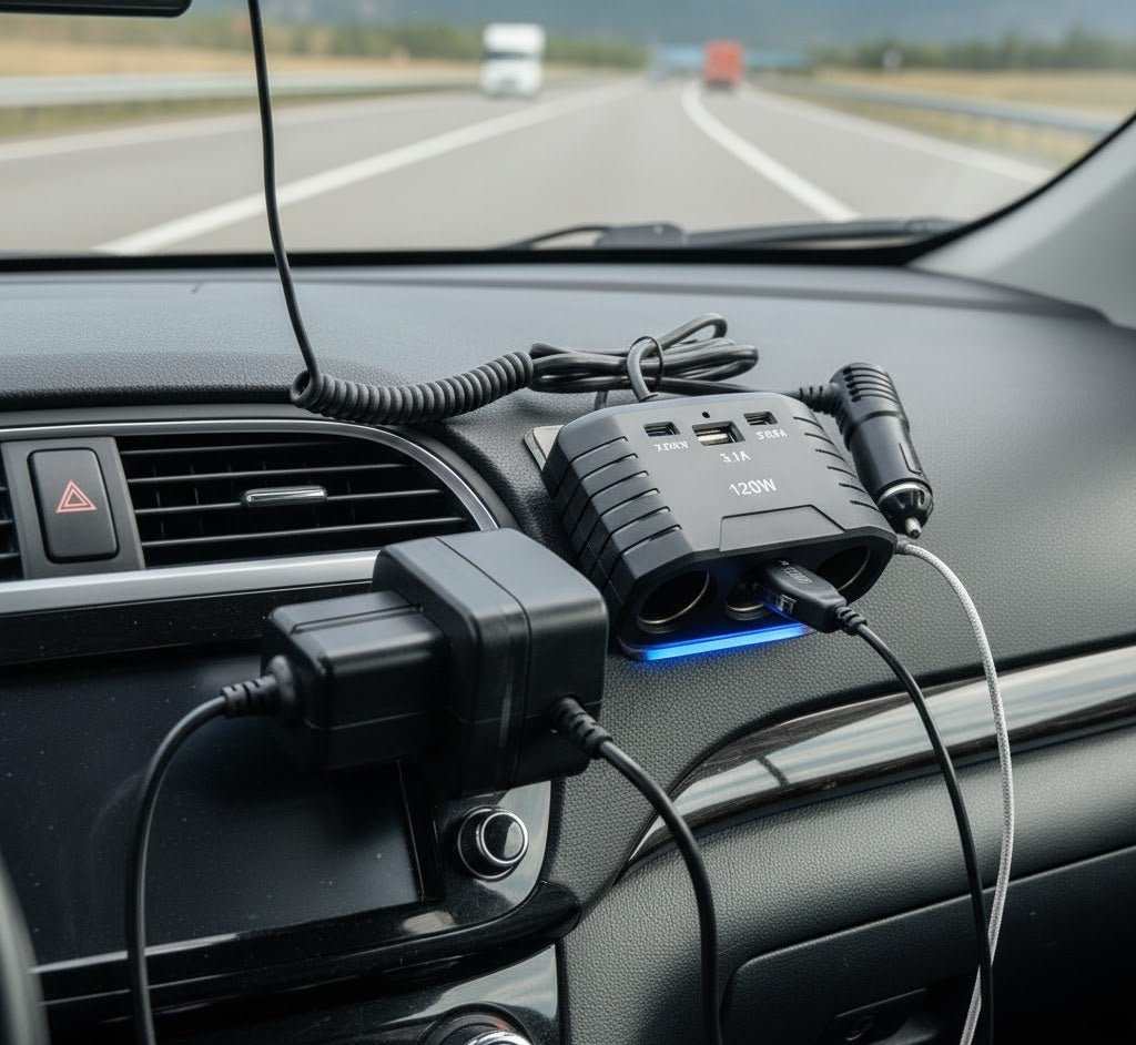 Type-C + USB Multi Socket Car Charger