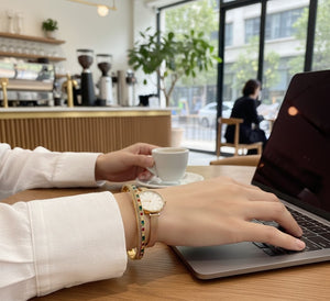 Rainbow Gemstone Gold Bangle