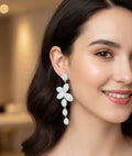 Crystal Bloom Drop Earrings