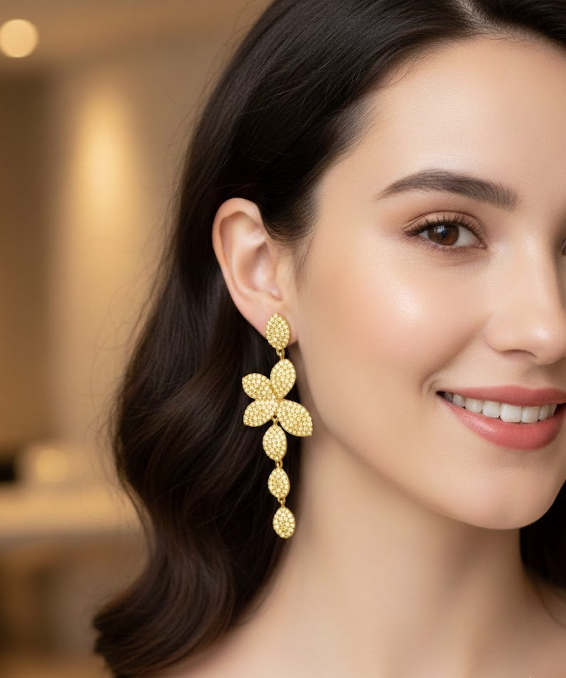 Crystal Bloom Drop Earrings