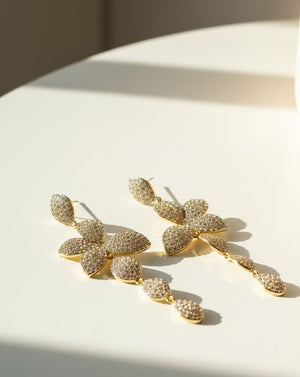 Crystal Bloom Drop Earrings