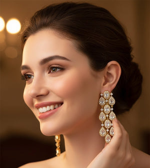 Petal Sparkle Statement Earrings