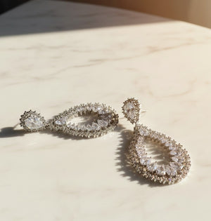 Luxe Teardrop Zircon Earrings
